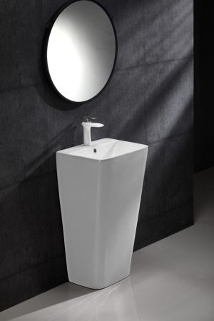 Раковина из санфаянса CeramaLux G302 43х37 напольная цвет белый 1 отверстие под смеситель