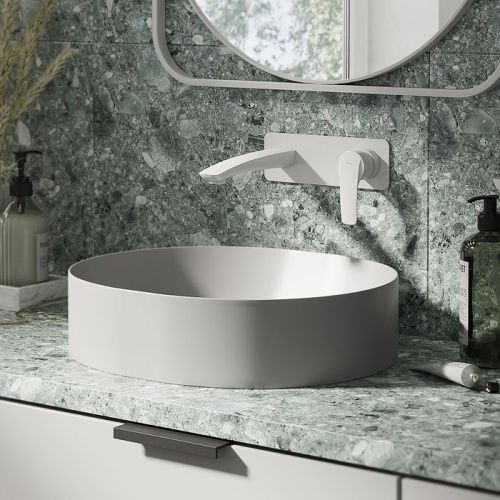 Смеситель для раковины Iddis Ray RAYWT00i65 встраиваемый в стену белый - фото 2