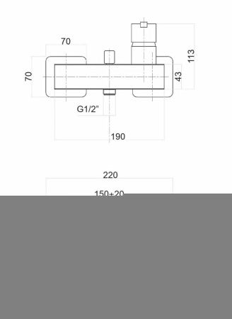Смеситель для ванны и душа Fiore 71CR7770 настенный хром