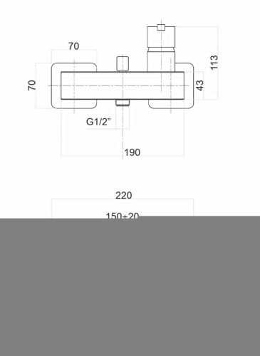 Смеситель для ванны и душа Fiore 71CR7770 настенный хром - фото 3