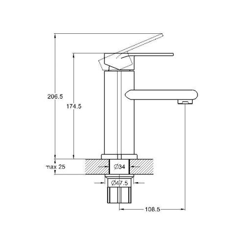 Смеситель для раковины G.Lauf NOB NOB1-A128 на столешницу хром - фото 3