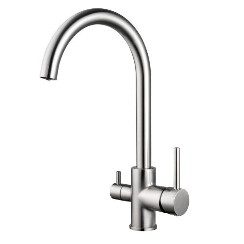 Смеситель для кухни Shevanik S128L на мойку сатин - фото 2