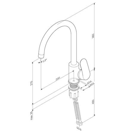 Смеситель для кухни Am.Pm Like F8007111 на мойку сатин