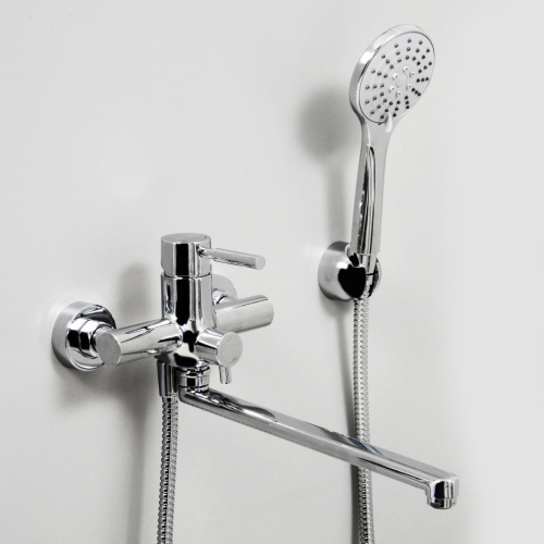 Смеситель для ванны и душа WasserKRAFT Main 4100 4102L настенный хром - фото 2