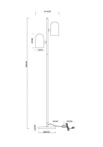 Торшер Arte Lamp Cassel (Цассел) A5454PN-2PB - фото 4