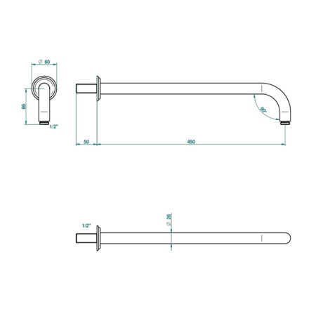 Верхний душ THG Ptale de cristal clair U6A-F01-286 20х20 золото