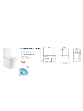 Унитаз напольный с бачком WeltWasser WW SK WW SALZBACH 011 XL GL-WT (10000013372) белый с сиденьем микролифт безободковый смыв торнадо