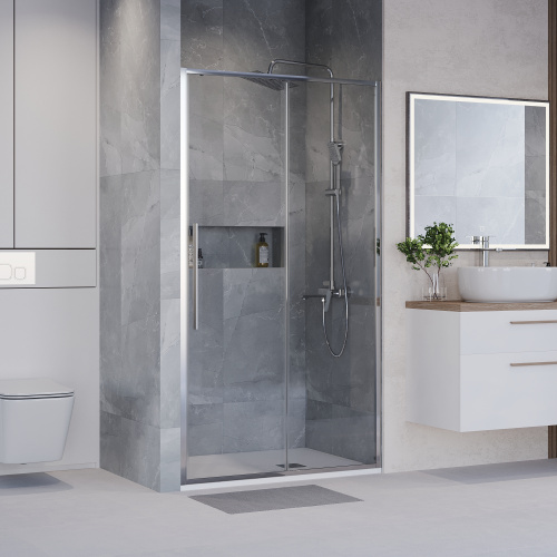 Душевая дверь Niagara Nova NG-64-13A 130х195 стекло прозрачное профиль хром глянцевый - фото 3