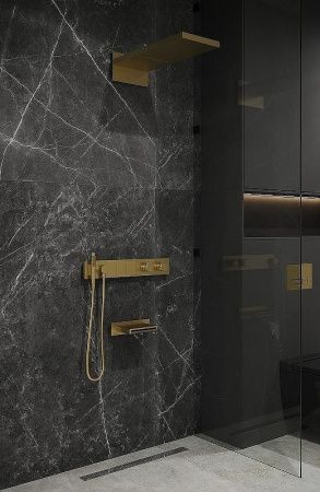 Душевая система Boheme Zodiac 133-2-G встраиваемая в стену цвет золото с термостатом