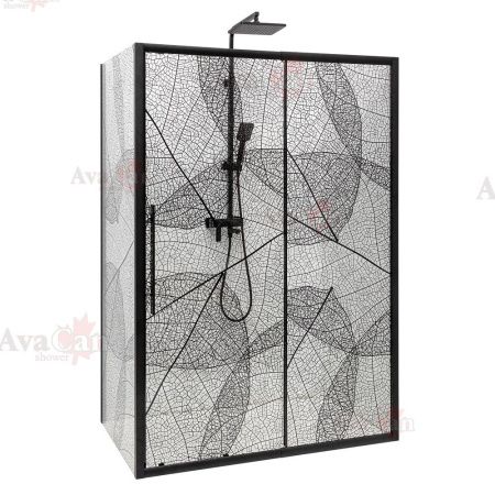 Душевой уголок AvaCan FB-140-SB100 160х100 стекло тонированное профиль черный без поддона