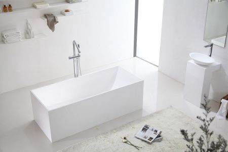 Ванна из искусственного камня Abber Stein AS9642-1.8 180х75 отдельностоящая прямоугольная с ножками