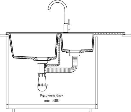 Кухонная мойка Granfest Practik P-980KL топаз 98х50 цвет серый поверхность матовая