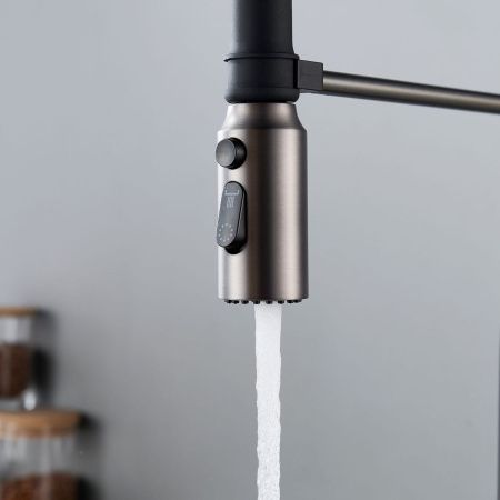 Смеситель для кухни Shevanik S123T-3 на мойку оружейная сталь