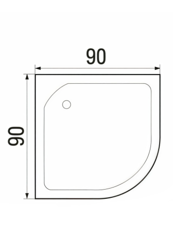 Душевая кабина River LENA 10000000693 90х90 четверть круга без крыши ориентация универсальная