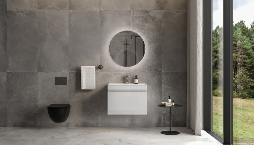 Раковина из литьевого мрамора Velvex PULSUS rkPUL.70-81 71х45 накладная цвет белый 1 отверстие под смеситель - фото 5