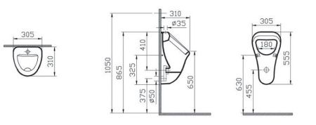 Писсуар подвесной Vitra Arkitekt 6202B003-0198 белый