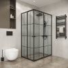 Душевой уголок Niagara Eco NG-1012-14QKL 115х80 стекло с рисунком профиль черный без поддона