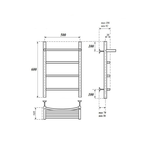 Полотенцесушитель Point Афина PN04156PE электрический хром - фото 2