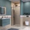 Душевая дверь BelBagno SOFT CLOSE-2 SOFT_CLOSE-2-BF-1-100-C-GM 100х200 стекло прозрачное профиль оружейная сталь