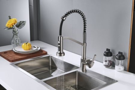 Смеситель для кухни Shevanik S963L на мойку сатин