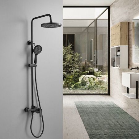 Душевая стойка Shevanik S4336H настенная цвет черный