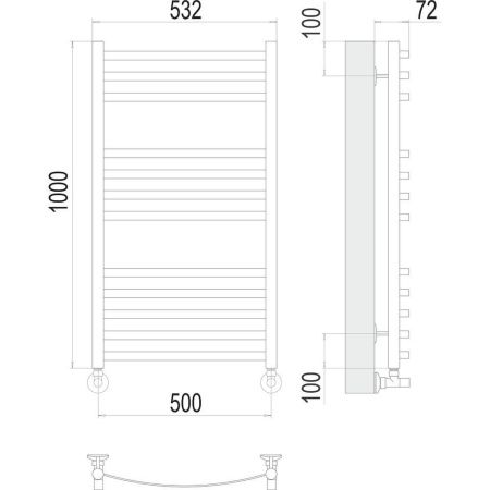 Полотенцесушитель водяной Terminus 4670078529213 55х100 хром