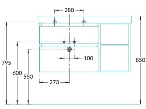 Тумба под раковину Kerama Marazzi GEOMETRICA CUB.90.2Lh\WHTM.N 88х47х48 подвесная цвет белый - фото 2