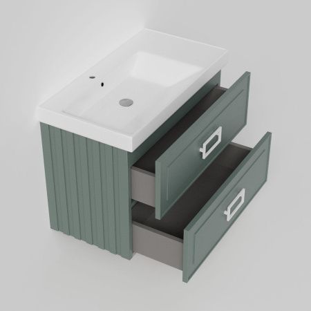 Тумба с раковиной La Fenice Cubo TWIN NFNC-01-CUB-G-90-2-2-90-2L 90х50 подвесная цвет серый