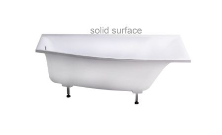 Ванна из искусственного камня Astra-Form Скат 01010083 170х75 пристенная асимметричная с ножками