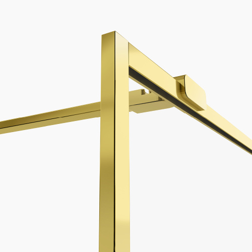 Душевая перегородка New Trendy AVEXA Gold EXK-2161 100х200 стекло прозрачное профиль золото глянцевое - фото 3