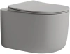 Унитаз подвесной Boheme Flow 969-SET-L цвет серый с сиденьем микролифт безободковый смыв торнадо