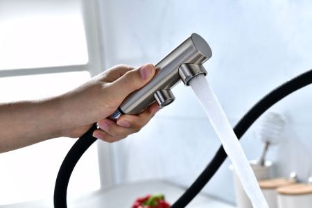 Смеситель для кухни Paulmark SERPENTINE Se213222-BS на мойку никель