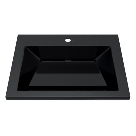 Раковина из искусственного камня Uperwood Olivia ROlivia60bg 60х50 полувстраиваемая цвет черный
