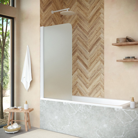 Душевая шторка на ванну Vegas-Glass EV+EV NOVO EV NOVO 76 01 10 L 76х139 стекло матовое профиль белый ориентация левая