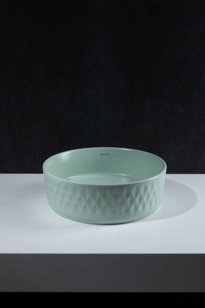 Раковина керамическая Allen Brau Fantasy 4.11033.MT 40х40 накладная цвет зеленый без отверстий под смеситель