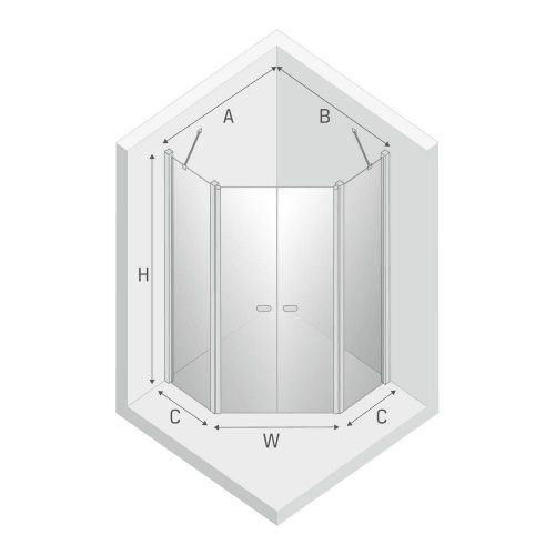 Душевой уголок New Trendy NEW SOLEO Black K-0616 80х80 стекло прозрачное профиль черный без поддона - фото 3