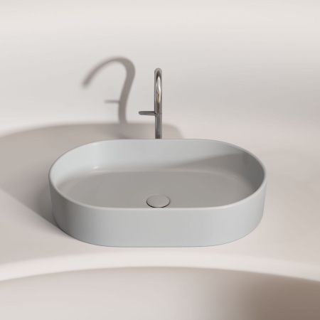 Раковина из сантехнического фарфора Ceramica Nova ELEMENT CN6048MSG 60х40 накладная цвет серый без отверстий под смеситель