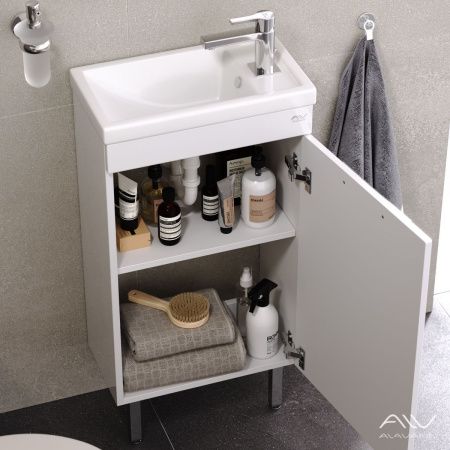 Тумба с раковиной Alavann Azzoro ALV0967000 50х30 напольная цвет белый