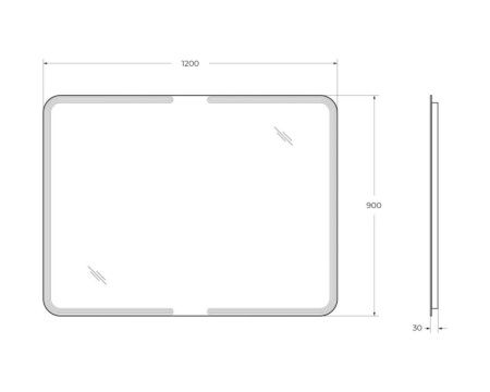 Зеркало с подсветкой Cezares 54353 120х90 подвесное