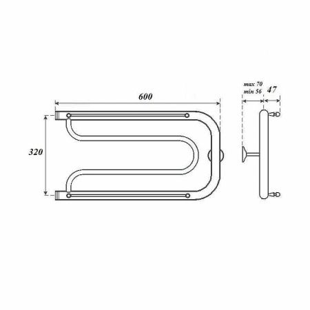 Полотенцесушитель водяной Point Фокстрот PN21336P 60х35 хром
