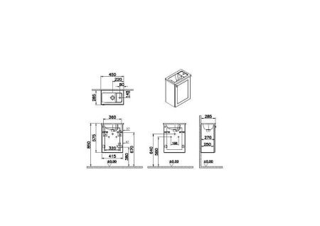 Тумба с раковиной Vitra Root Classic 68615 50х30 подвесная цвет синий