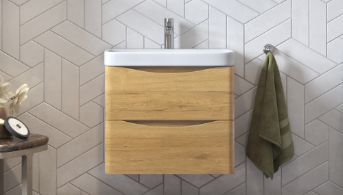 Тумба под раковину Velvex CLAY tpCLA.60.2Y-230 59х34х49 подвесная цвет дуб верона - фото 2