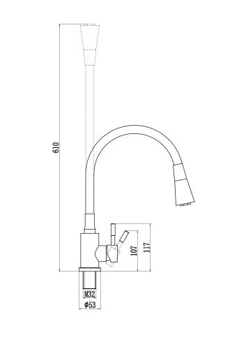 Смеситель для кухни Savol S-3002Y-12 на столешницу бежевый - фото 2