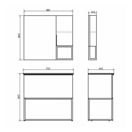 Зеркало-шкаф Comforty Равенна 00-00006656CF 90х80 подвесной цвет коричневый