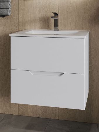 Тумба с раковиной Orange Line Li-60Tuw+Ra 60х50 подвесная цвет белый