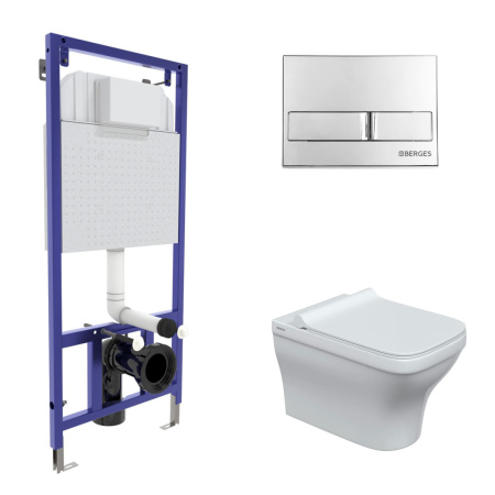 Комплект унитаз с инталляцией и клавишей смыва Berges NOVUM 042448