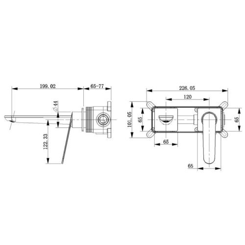 Смеситель для раковины Bronze de Luxe 7006CG встраиваемый в стену золото - фото 3