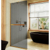 Душевая перегородка Maybah Glass MGD-711-3у 109х195 стекло тонированное профиль золото глянцевое