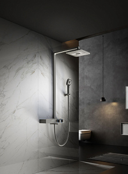 Душевая стойка Vincea Inspire VSFS-3I13TGM настенная цвет вороненая сталь с термостатом