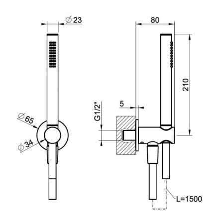 Душевой гарнитур Gessi Shower Sets 63329#149 настенный никель
